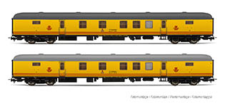 021-HE4014 - H0 - RENFE, 2-tlg. Set Postwagen DGDC-3000 in zitrongelber Lackierung, Ep. IV